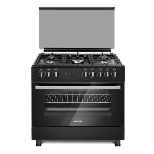 BRUHM STANDING GAS COOKER BGC-9642S BLACK GAS OVEN AND ELETRIC OVEN